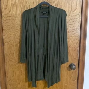 B Design XL Hunter Green Open Front Cardigan 3/4 sleeves 100% Rayon Soft & Comfy